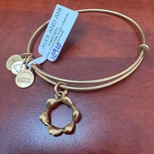 Alex‎ and Ani Queen Crown Charm Bangle Rafaelian Gold Expandable NWT